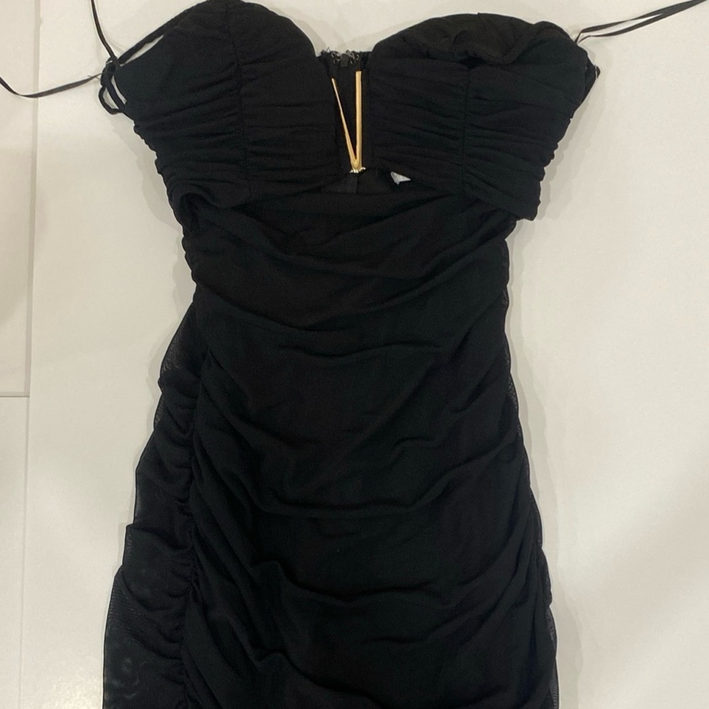 Privy Black Ruched Long Bodycon Dress - Sleek bodycon for night out